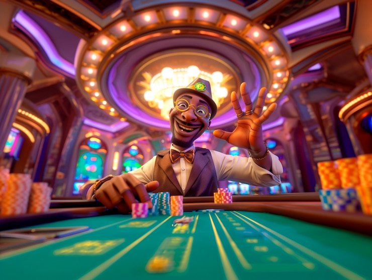 Joker Gaming live dealer interface showing baccarat table with croupier and player cards